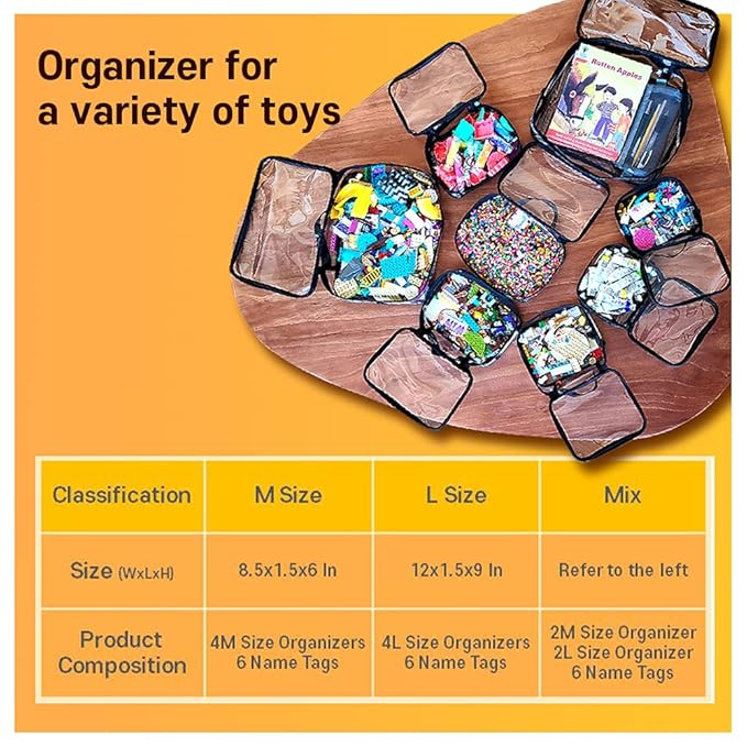 holay 4 Packs PVC Zippered Blocks Set, Board game Storage Organizer Case - Image 7