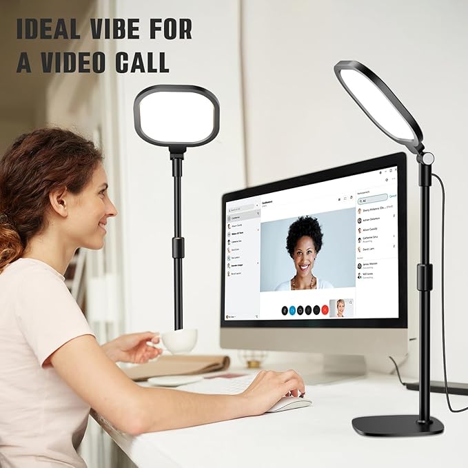 2 Packs Video Conference Lighting Kits, Dimmable Desk Ring Light - Image 5