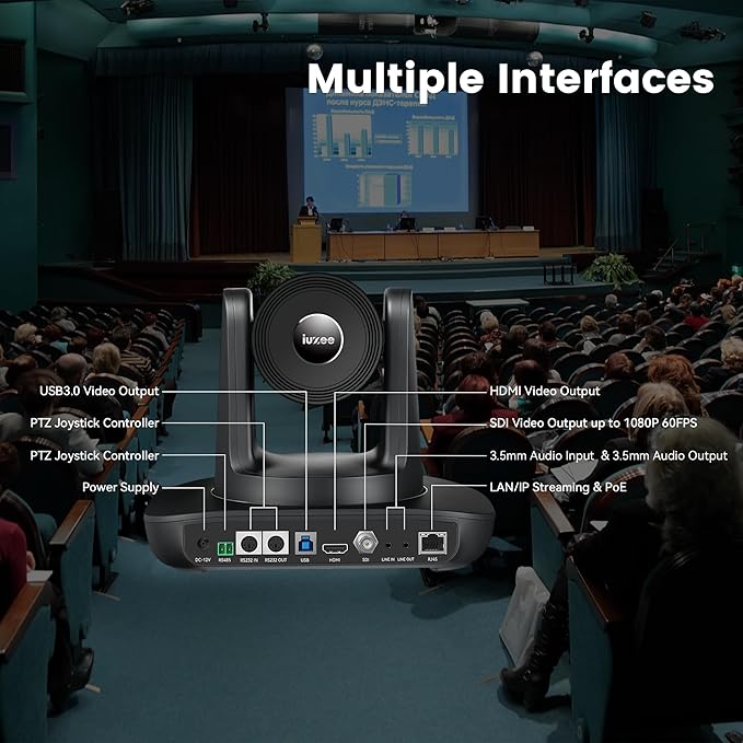 AI Auto Tracking PTZ Camera 3G-SDI/USB3.0/HDMI/LAN IP PoE Live Streaming 20X - Image 6