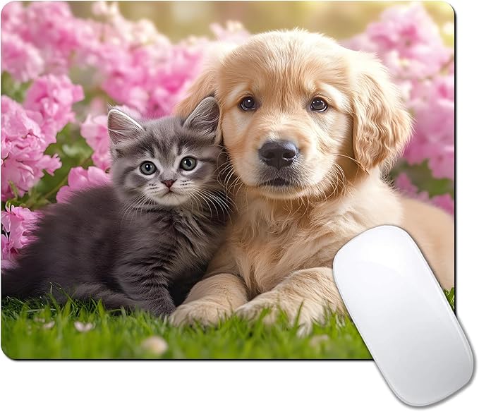 Kawaii Cat and Dog Custom Mouse Pad by IMAYONDIA