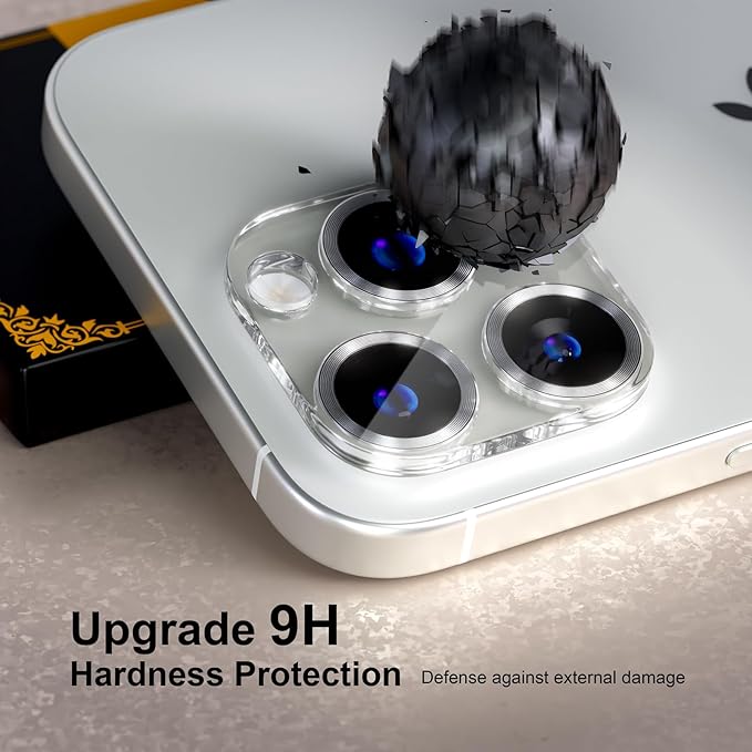 beuxece for 6 Pack iPhone 16 Pro/iPhone 16 Pro Max Camera Lens Protector 9H - Image 3