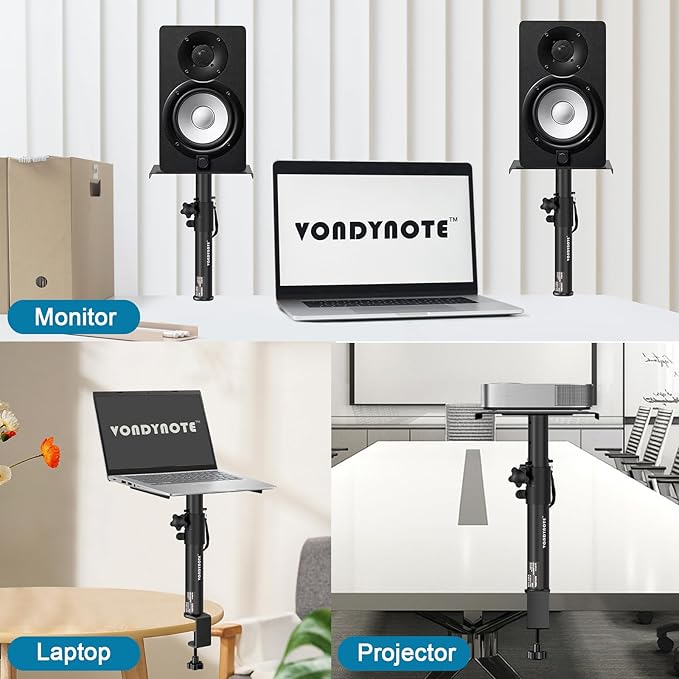 Set of 2 Studio Monitor Stands Desktop Speaker Stands Height Adjustable 12" to - Image 7