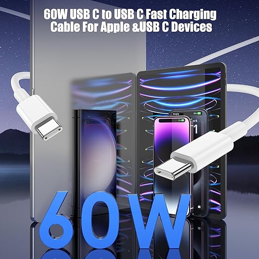 15FT 60W USB C to USB C Cable, Type C to Type C Cable, Fast Charging Cable - Image 3