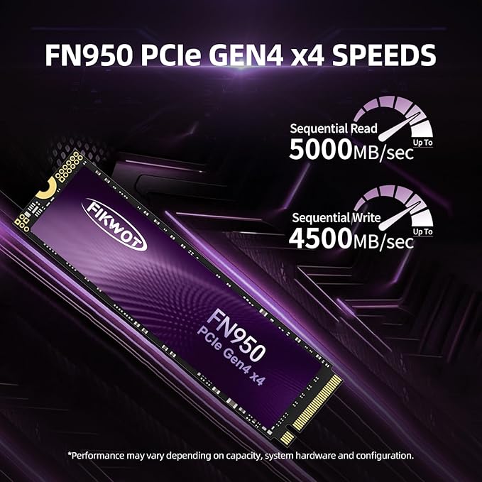 FN950 2TB NVMe SSD M.2 2280 PCIe Gen4x4, Internal Solid State Drive, Configure - Image 2