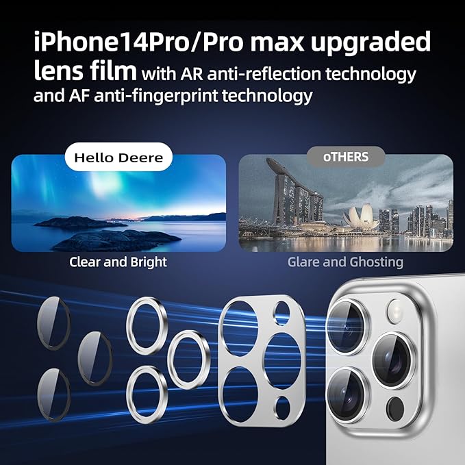 Compatible with iPhone 14 Pro Max Camera Lens Protector, Tempered Glass Full - Image 6