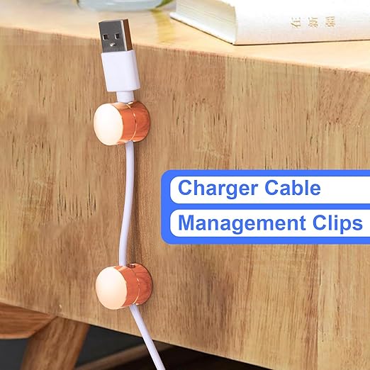 2 Sets Charger Holders for Cords, Rose Gold Color Adjustable Cable Anchor - Image 4