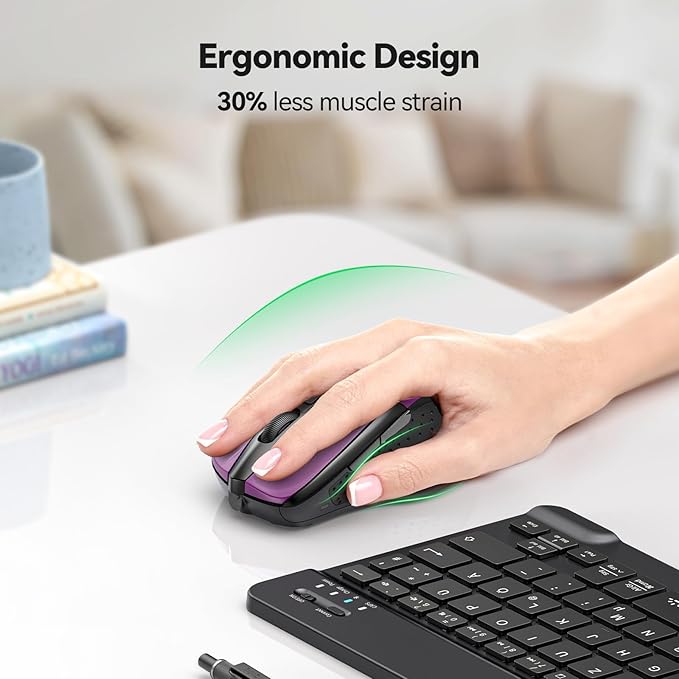 TECKNET Wireless Mouse, 2.4G Ergonomic Optical Mouse, Computer Mouse - Image 4