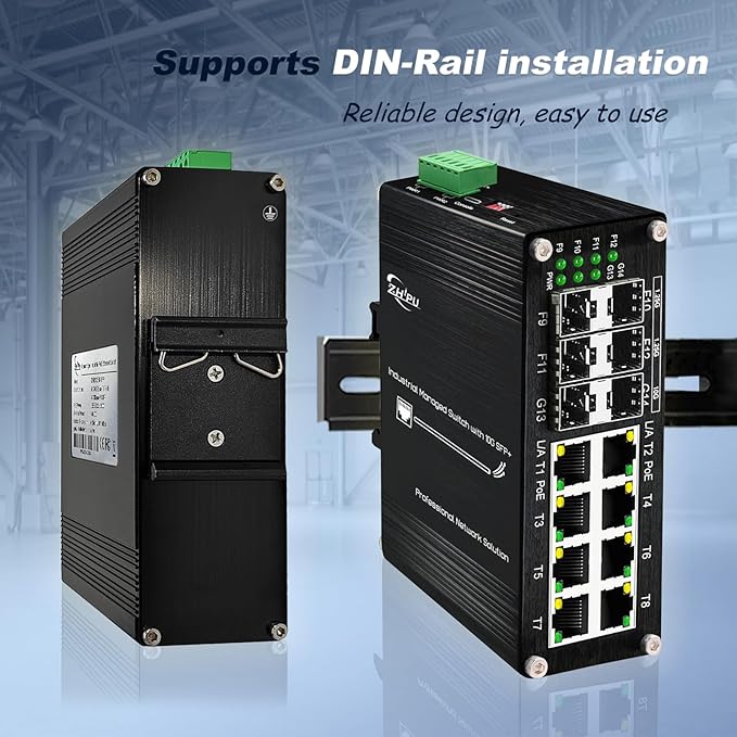 Industrial Managed 10G Ethernet PoE Switch, 2*10G SFP + Slot+4*Gigabit SFP Slot - Image 5