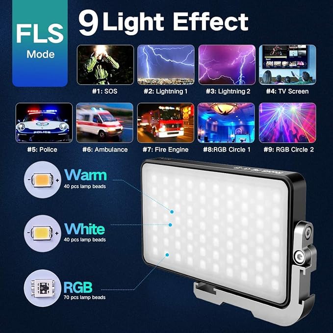 G2 RGB Portable On Camera Light, Built-in 4300mAh Lithium Battery Video - Image 4