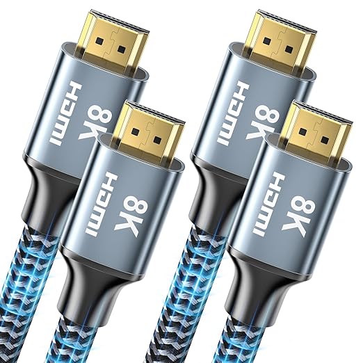 8K HDMI Cable 8 ft 2Pack, 48Gbps High Speed HDMI 2.1 Cable, Braided HDMI Cable by CABNEER