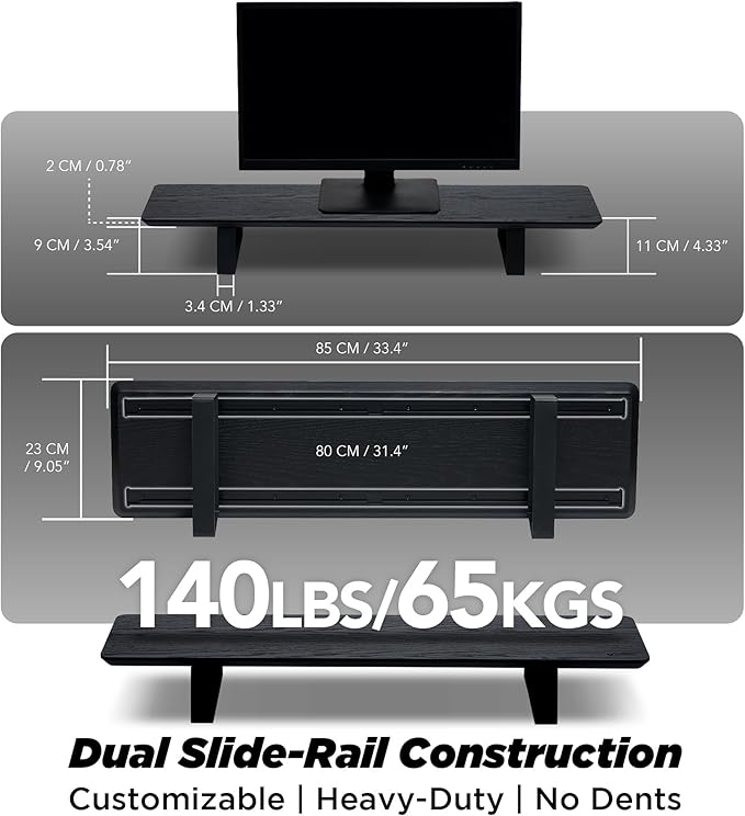Moodular Wooden Monitor Stand 33.4” Desk Organizer - Image 4