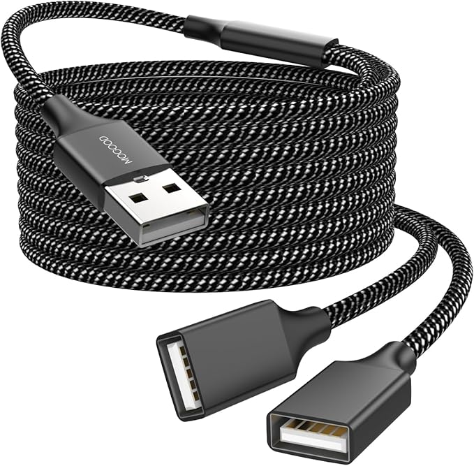 Durable USB A Male to 2 Female Extension Cord by MOGOOD