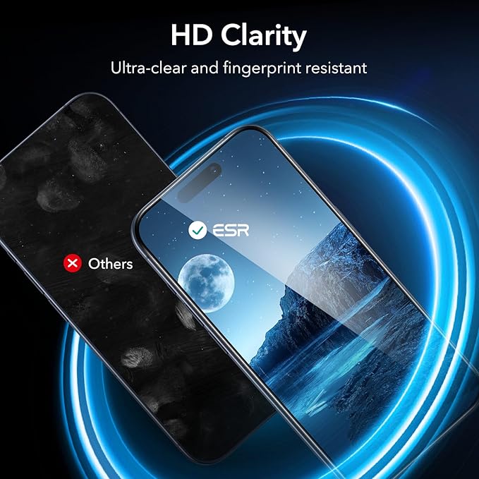 ESR 3 Pack for iPhone 15 Pro Screen Protector, Full Coverage Tempered Glass Film - Image 8