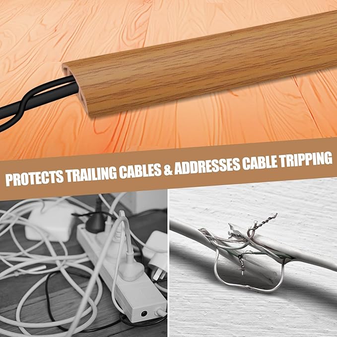 Floor Cord Cover Self Adhesive Cord Hider, 10FT Cable Management, Extension - Image 5