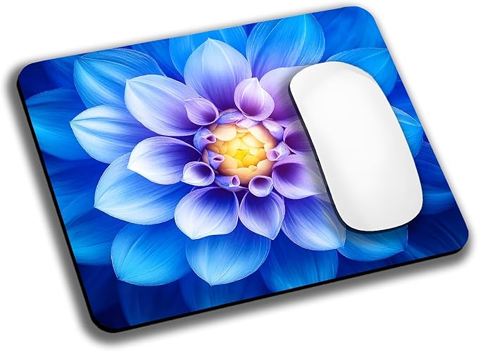 Blooming Blue Lotus Flower Mouse Pads by EASTSMOOTH