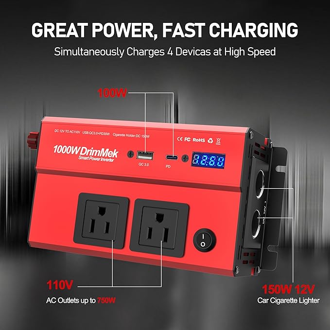1000 Watt Power Inverters 12v to 110v - Image 2