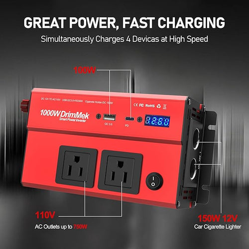 1000 Watt Power Inverters 12v to 110v - Image 2