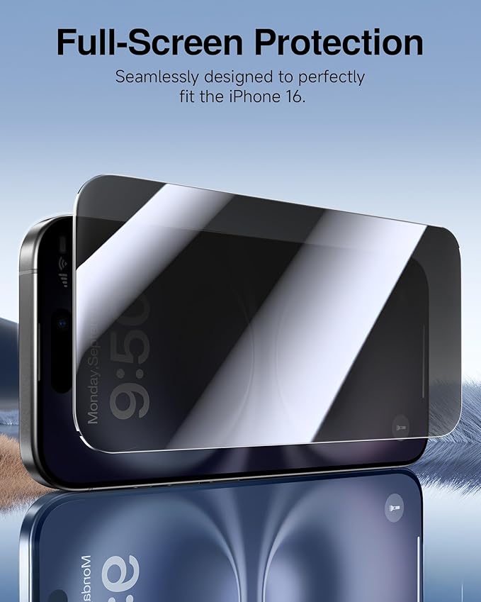 SMARTDEVIL 2 Pack for iPhone 16 Plus Privacy Screen Protector, Military Grade - Image 7