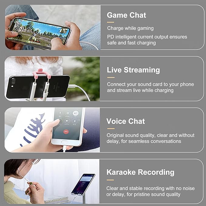 USB C to Microphone Adapter for Live-Streaming Type C to Microphone & 3.5mm - Image 7