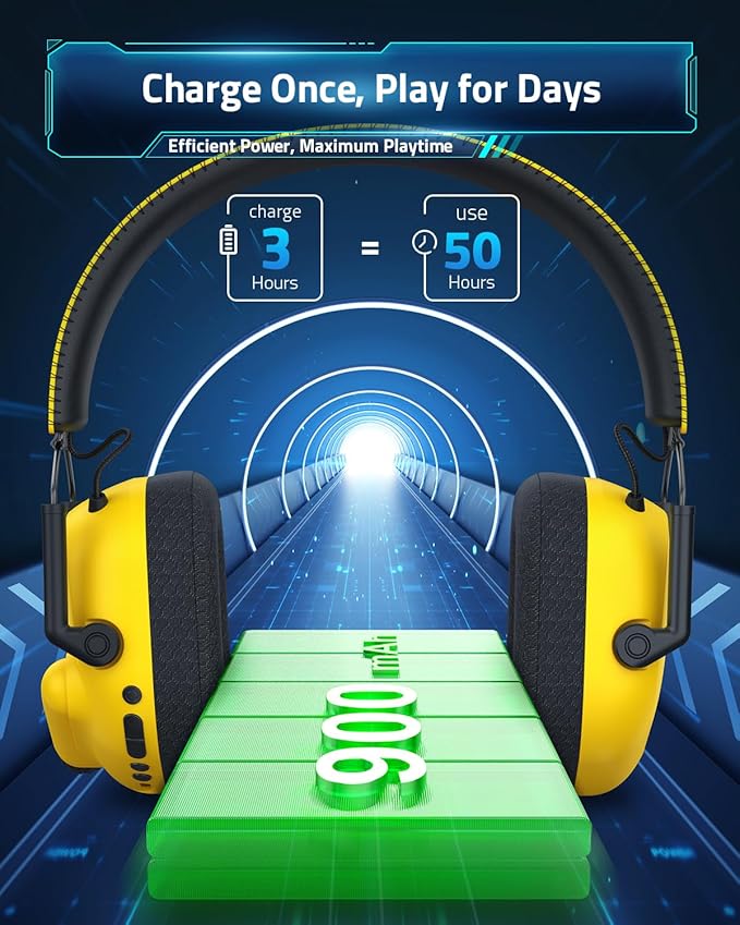 Wireless Gaming Headset for PC, 2.4GHz USB Dongle Wireless Gaming Headphones - Image 5