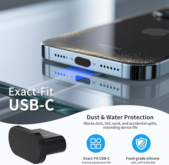 USB C Dust Plug, Silicone Anti Dust Port Cover Type C Charging Port Protectors - Image 3