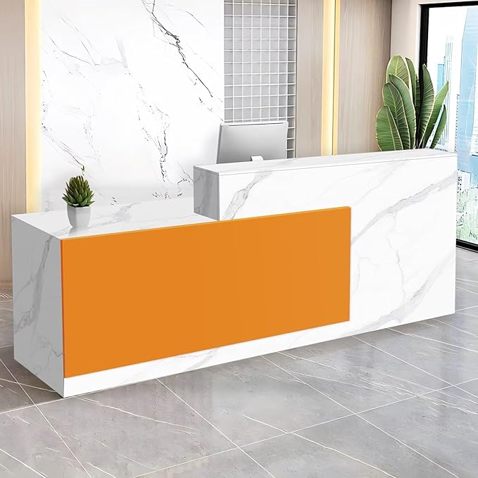 Reception Desk with Counter Modern Checkout Counter with Lockable Drawer by Unknown