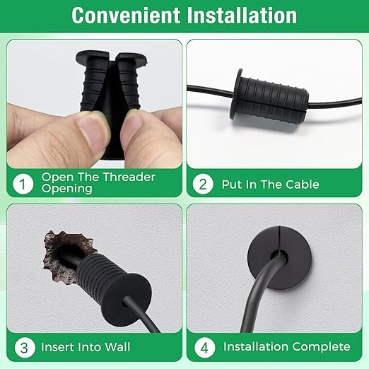 4pc Starlink Cable Grommet 3/4" Silicone Anti-Slip Waterproof Wall Hole Pass - Image 3
