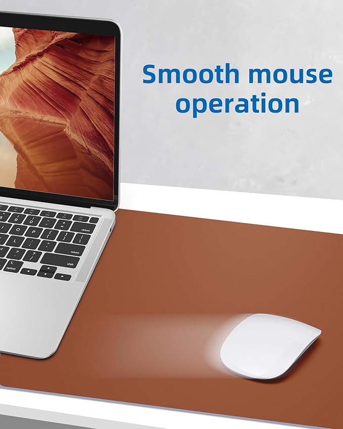 Leather Desk Pad Blotter, Mouse Pad, Office Desk Mat, Non-Slip PU Leather Desk - Image 4
