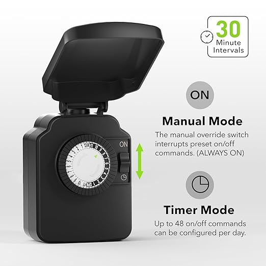 BN-LINK 24-Hour Mechanical Outdoor Light Timer, Waterproof, Heavy Duty - Image 4