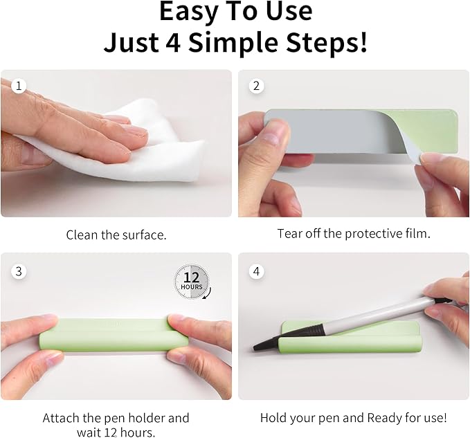 ELETIUO Pencil Holder For Most Pens, Self-Adhesive Stick To Notebooks, Silicone - Image 7