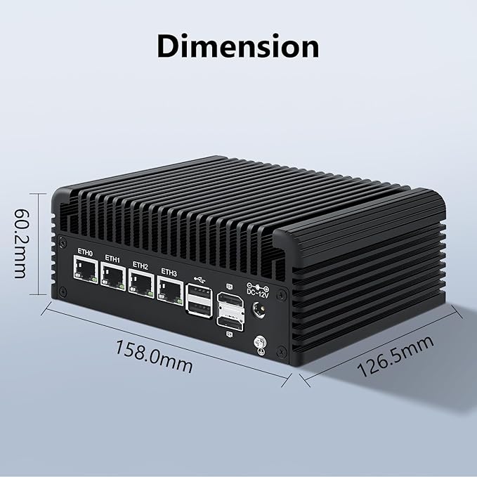 Firewall Micro Appliance Core N150, 4xi226-V 2.5G Fanless Mini PC, 2*NVMe 2*SATA - Image 6