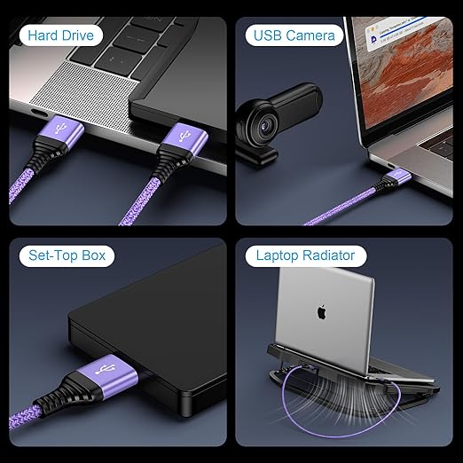 USB to USB Cable, 6FT USB 3.0 Male to Male Type A to Type A Cable Data Transfer - Image 5
