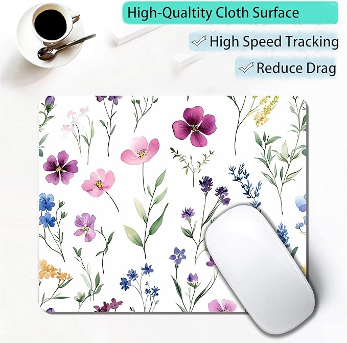 Watercolor Flower Wildflowers Floral Custom Mouse Pad - Image 3