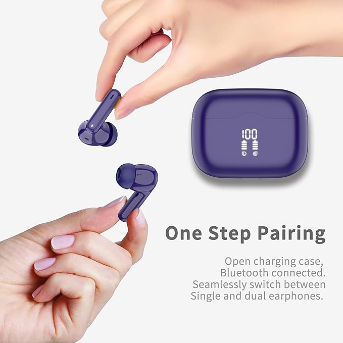 Wireless Earbuds, 4 ENC Noise Cancelling Mic Wireless Earphones 40H, in-Ear - Image 4