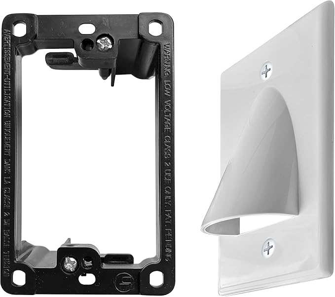BestMounts - 1 Pack In Wall Cable Management Kit - Recessed Wall Plate Cable by BestMounts