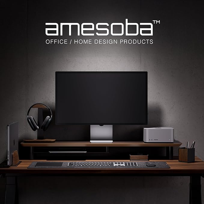Walnut Dual‑Tier Monitor Stand for Modern Desk Setup – Minimalist Wooden Riser - Image 3