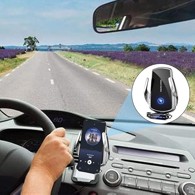 Wireless Car Charger Mount Automotive Electric Induction 15W Fast Charging Auto - Image 2