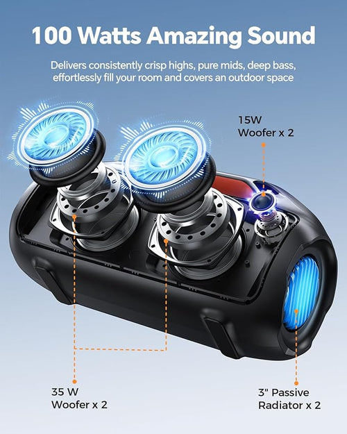 100W Bluetooth Speaker, Outdoor Wireless Boombox - Image 2