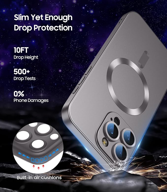 Magnetic for iPhone 16 Pro Case Slim Soft Silicone Bumper Shockproof Metallic - Image 5