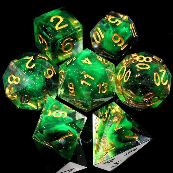 Haxtec Glitter DND Dice Set Sharp Edge Dice - Image 2