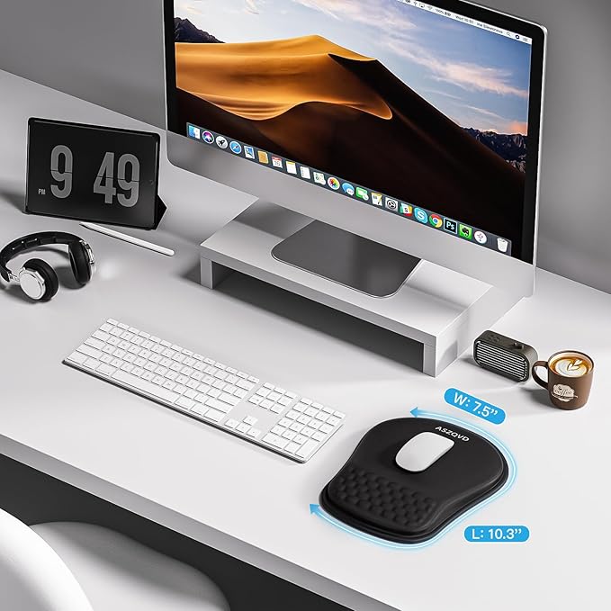 Mouse Pad with Wrist Rest, Ergonomic Mousepads with Wrist Support, Soft Lycra - Image 5