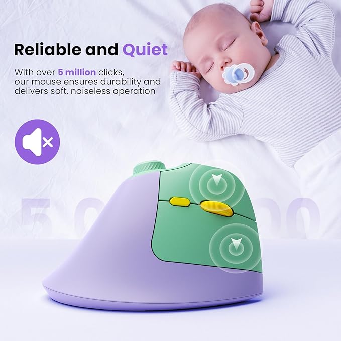 seenda Ergonomic Mouse Rechargeable, USB+Dual Bluetooth, MOU-302 Vertical - Image 8