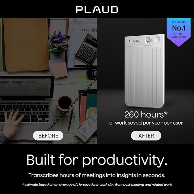 Plaud Note AI Voice Recorder, Voice Recorder w/Case, App Control, Transcribe & - Image 2