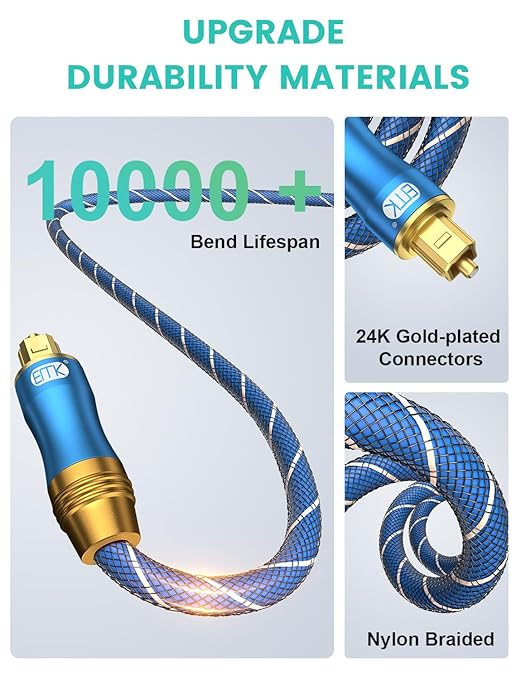 EMK Digital Optical Audio Cable Fiber Optical Toslink Cable SPDIF Audio Cable - Image 5