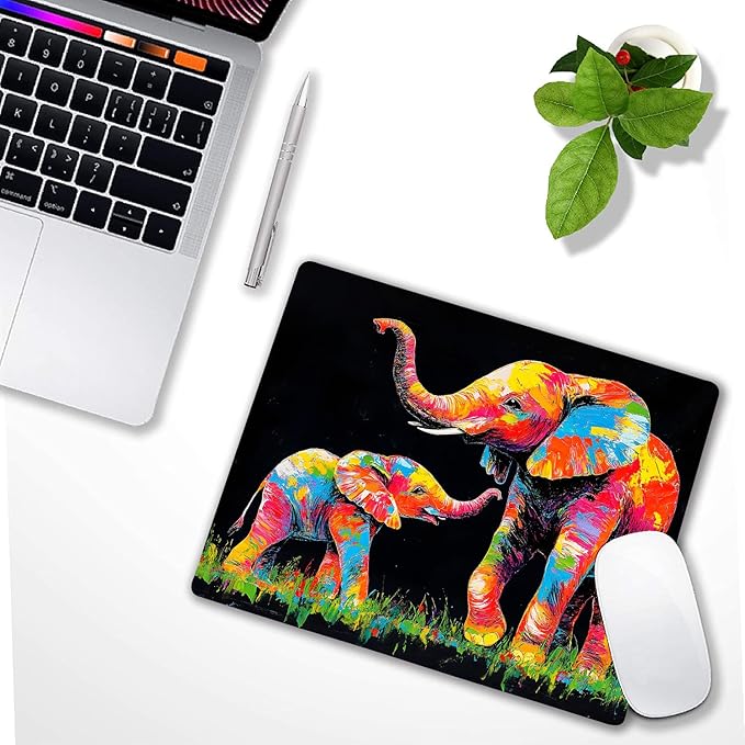 Colorful Animal Elephant Custom Mouse Pad - Image 6