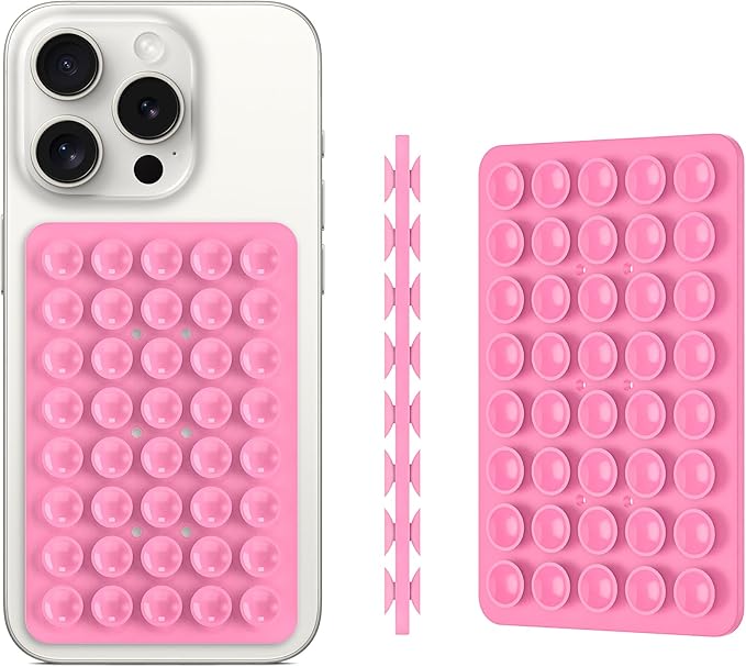 2PACK Silicone Double Sided Suction Phone Case Mount, Detachable Hands Free & - Image 2
