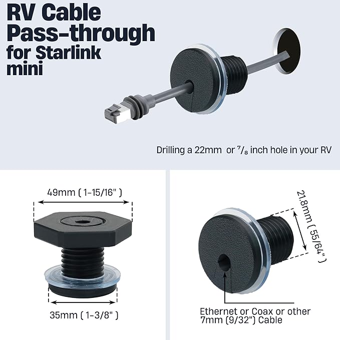 RV Cable Passthrough for Starlink mini, RV Cable Grommet Compatible - Image 5