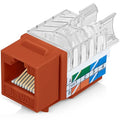 Everest 45° Angled RJ45 Cat6 Keystone Jacks 10-Pack in Orange by EverestMediaSolutions