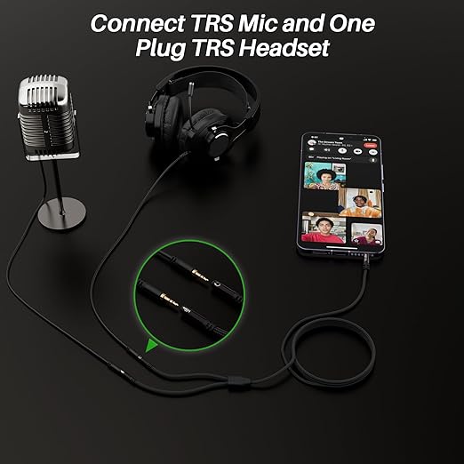 1/8inch Aux Headphone Splitter 2 Way Cable 2FT, 3.5mm 1 Male to 2 Female Mic - Image 4
