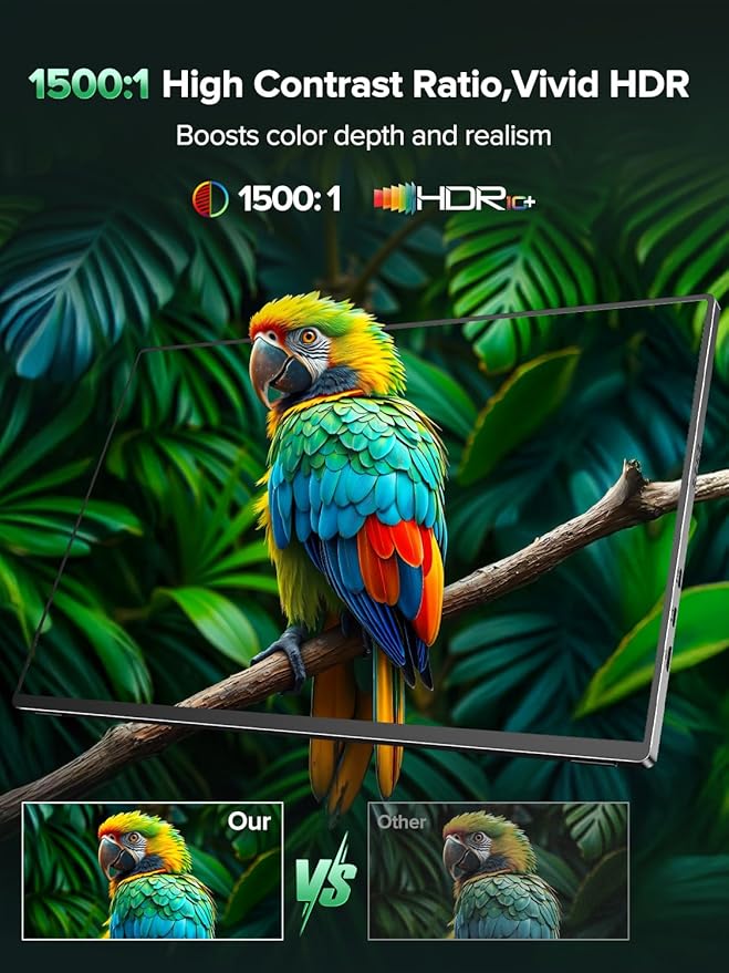 Newsoul 4K Portable Monitor, 3840 * 2400 UHD 16" Gaming Monitor 1200Nits 1500:1 - Image 5